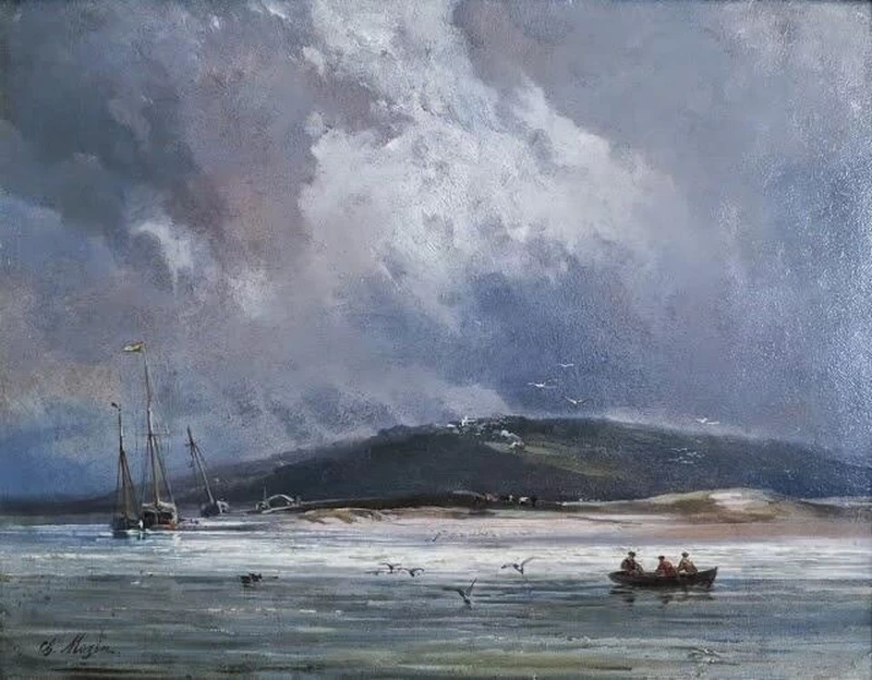Côteau de Deauville, durante la tempesta, intorno al 1850 - Musee Villa Montebello, Trouville, sur, Mer